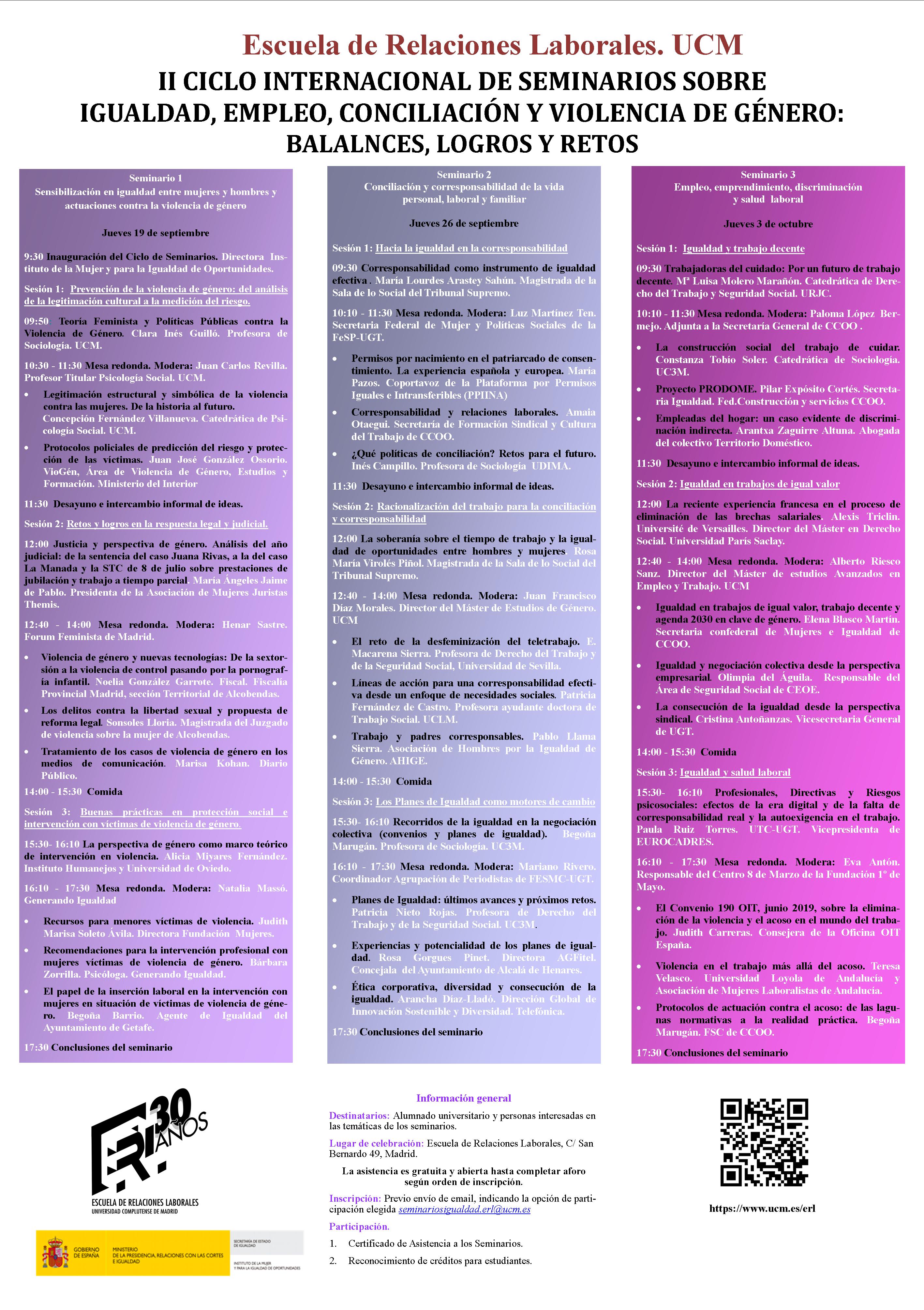 II Ciclo Internacional de Seminarios sobre Igualdad, Empleo, Conciliación y Violencia de Género